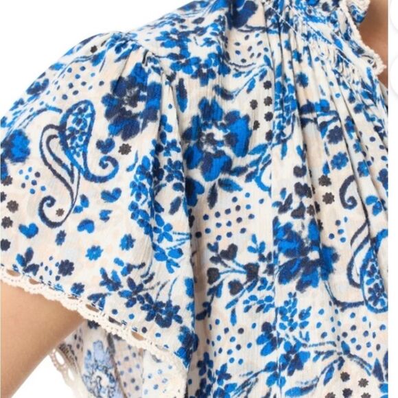 New Jessica Simpson Floral Blue Maxi Dress Sz Large - Picture 3 of 6